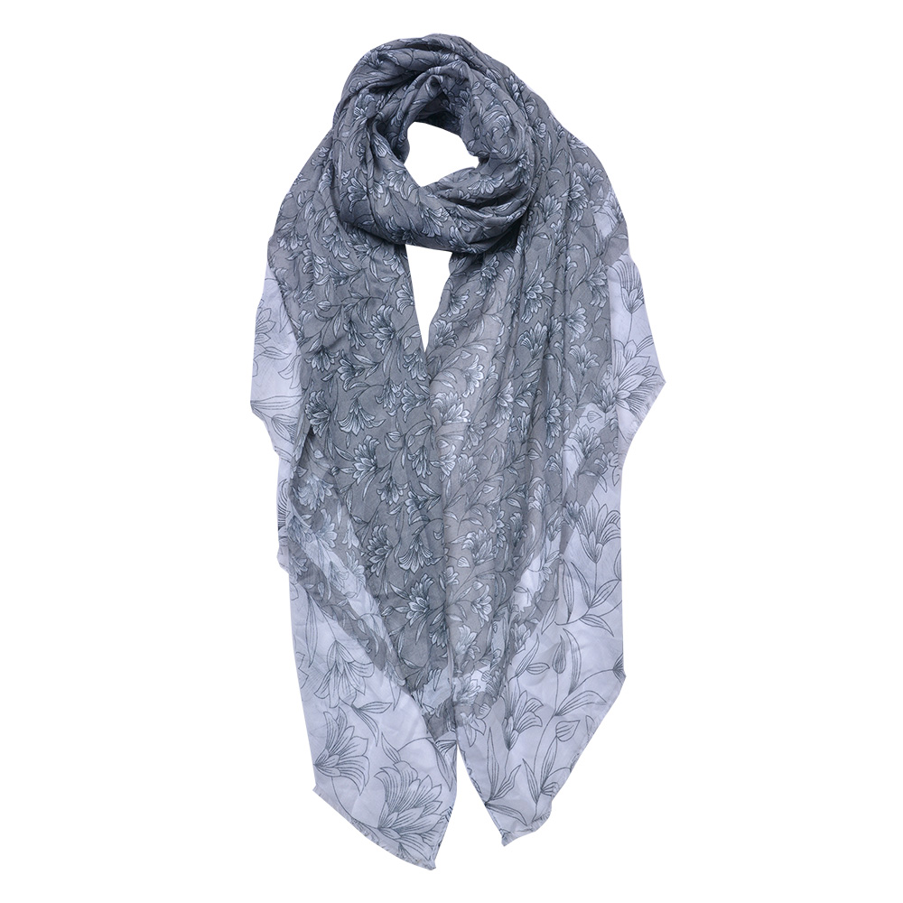 Scarf Women Print Grey 85x180 cm