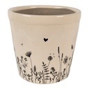 Blumentopf für Innen Beige, Schwarz Ø 21x20 cm