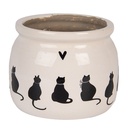Pot de fleurs d'intérieur Beige Noir Ø 12x10 cm
