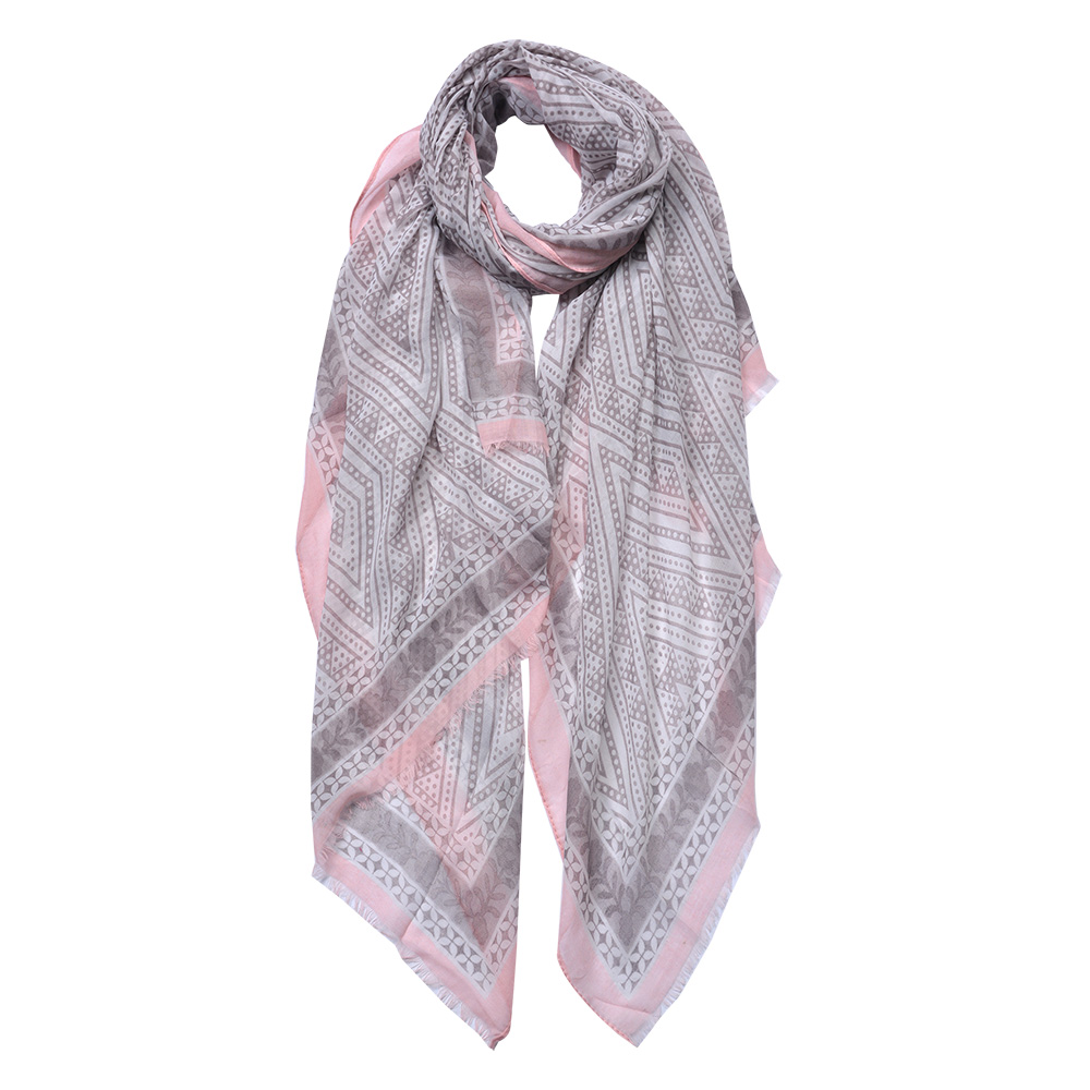 Scarf Women Print Grey 90x180 cm