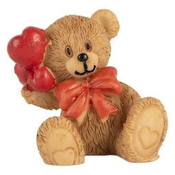 [6PR5717] Decoration Bear Brown Red 3x2x4 cm