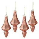 Christmas Ball XL Pink set 4 Ø 6x15 cm