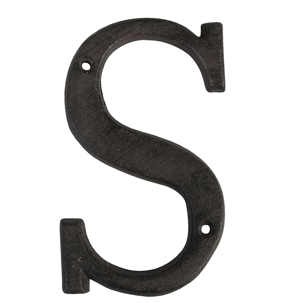 Lettera S Marrone 8x1x13 cm