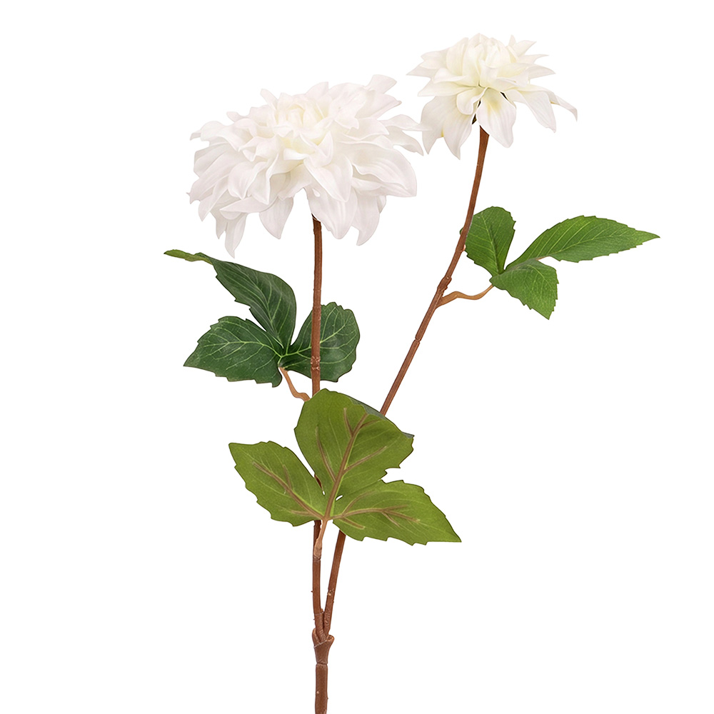 Deko Ast mit Blumen Weiß Grün 60 cm