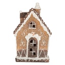Dekoration Haus mit LED Braun Weiß 13x9x20 cm