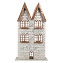 Kerzenhalter Weihnachten Häuschen Grau 30x13x54 cm