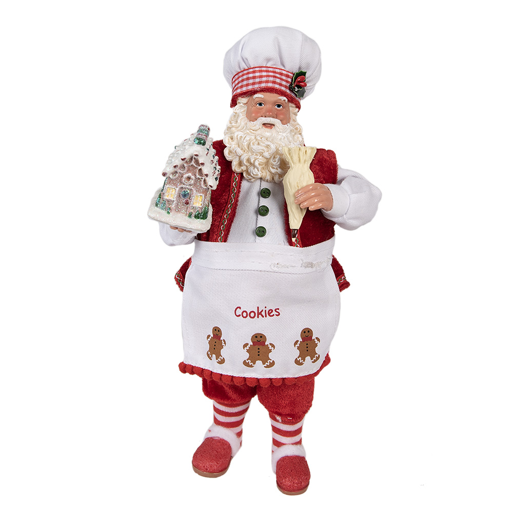 Decoratie kerstman 16x8x28 cm