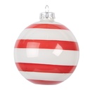 Boule de Noël Rouge Blanc Ø 8x8 cm