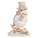 Décoration des Oiseau Beige Blanc 5x3x8 cm