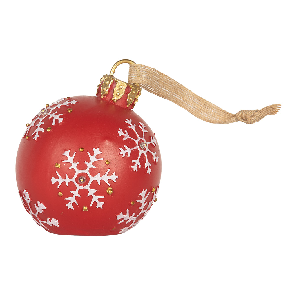 Decoratie hanger kerstbal met LED Ø 12x14 cm