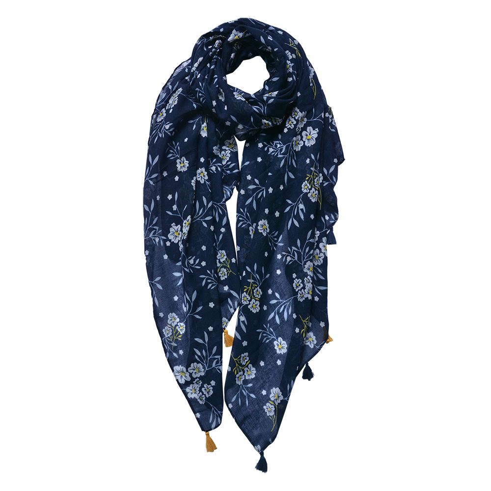 Foulard Donna Stampato Blu Rosso 90x180 cm