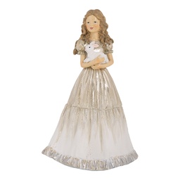 [6PR5642] Deko Kind Beige Silberfarbig 14x11x22 cm
