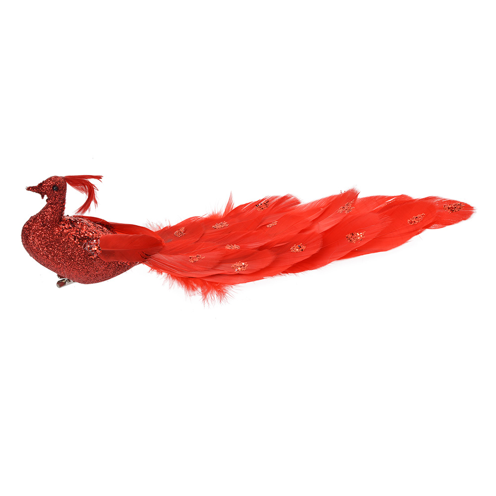 Weihnachtsdeko Vogel Rot 30x9x9 cm