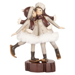 [6PR5405] Weihnachtsdeko Kinder Grau Braun 15x7x18 cm