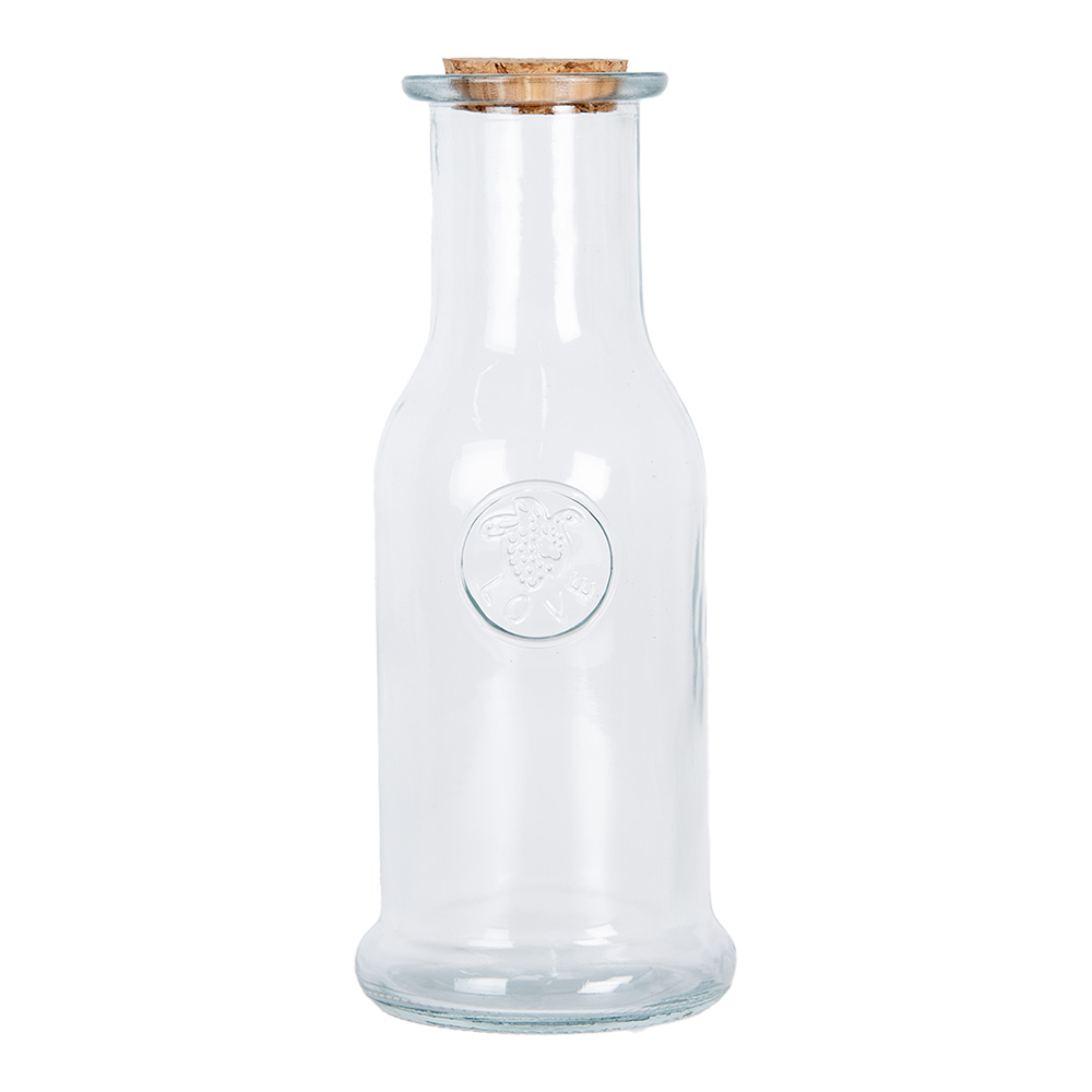 Decoration bottle with cork lid Transparent Ø 9x21 cm