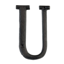 [6Y0840-U] Lettre U en fer Marron 8x1x13 cm