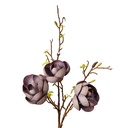 Decorative Artificial Branch with flowers Purple Brown 20x20x106 cm