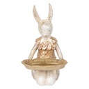 Decoratie konijn met schaal 14x14x26 cm