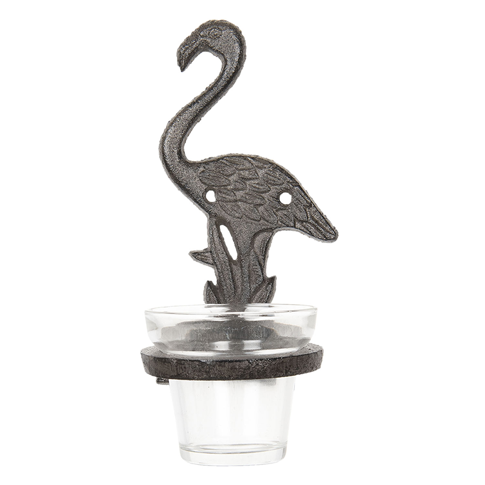 Waxinelichthouder flamingo 8x12x19 cm