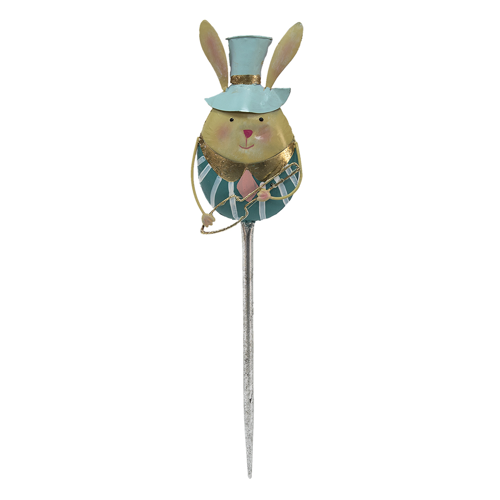 Piquets décoratifs de jardin Lapin Bleu, Beige 18x8x74 cm