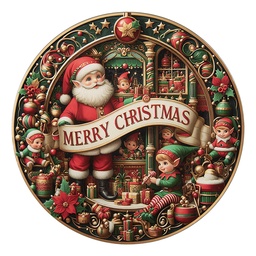 [66764] Presentation Plate Red Green Ø 33x1 cm