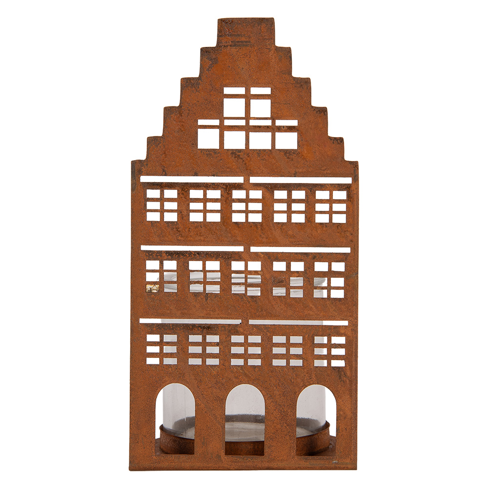 Waxinelichthouder huis 10x10x20 cm