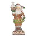Weihnachtsdeko Weihnachtsmann mit LED Braun Weiß 15x13x32 cm / 3xAAA