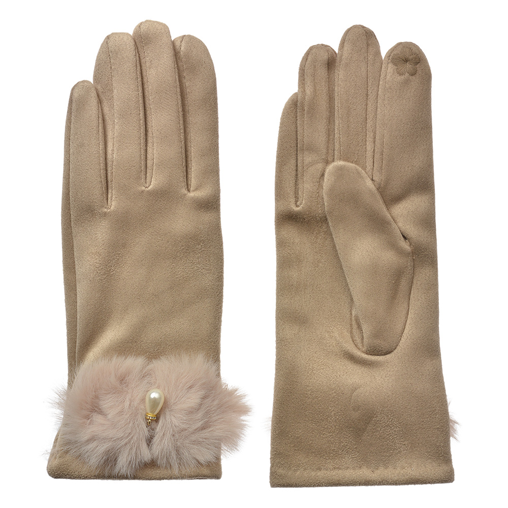 Gants d'hiver Beige 9x23 cm