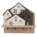 Porte-manteau avec maisons en feutre Marron Blanc 40x13x40 cm