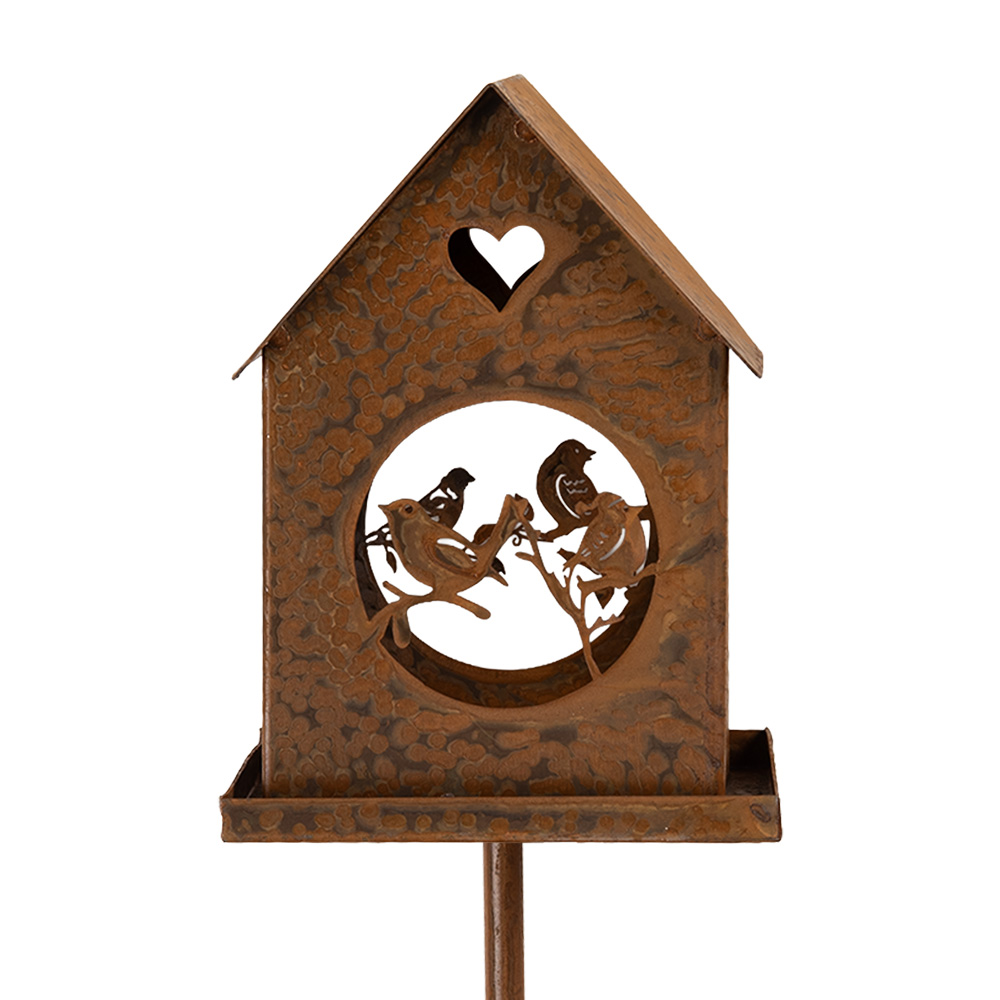 Decorative Garden Stake House Brown 14x14x92 cm