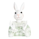 Image de décoration Lapin Blanc Vert 11x10x16 cm