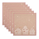 Serviettes de table en coton (set de 6) Marron Blanc 40x40 cm