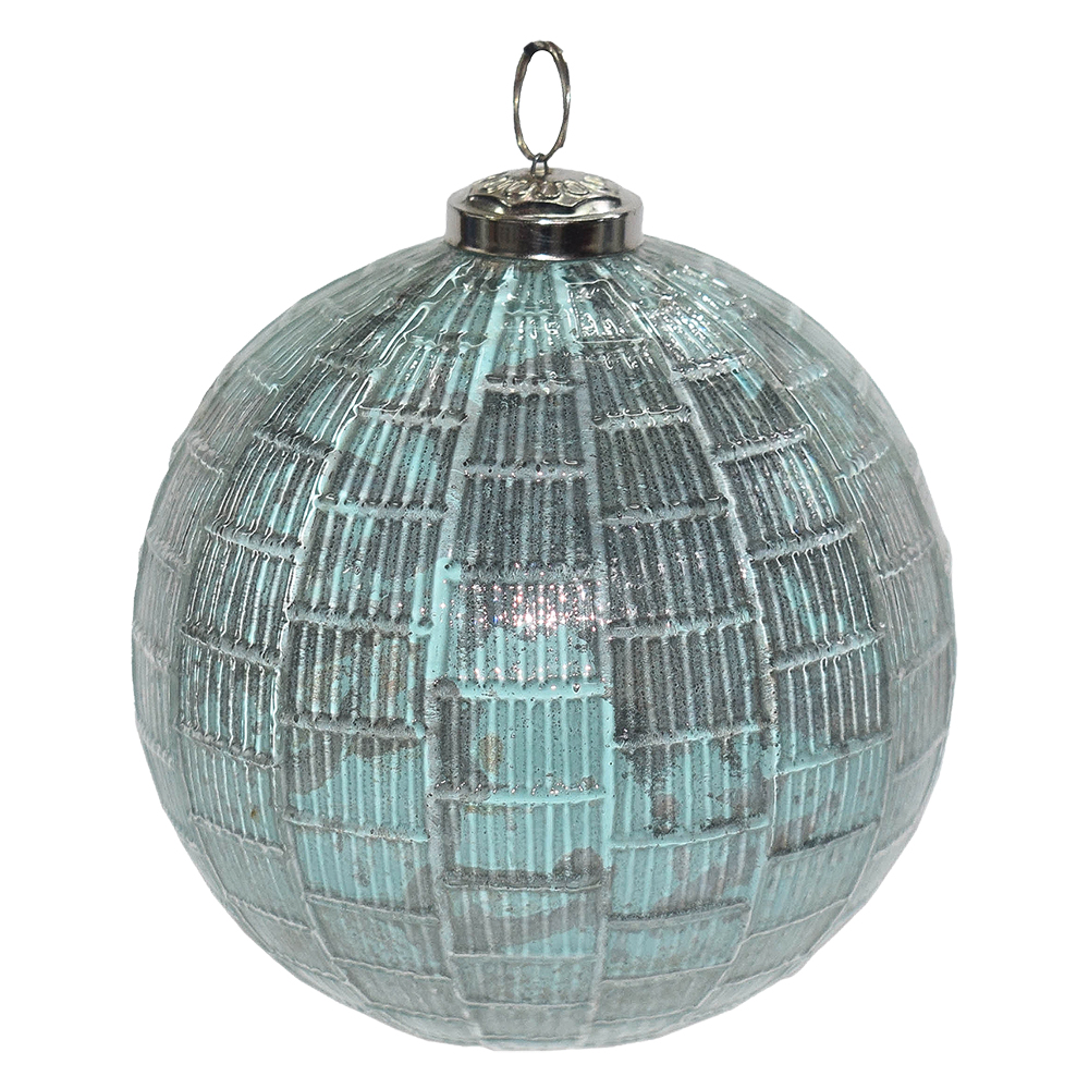 Christmas Bauble Turquoise, Brown Ø 12x12 cm