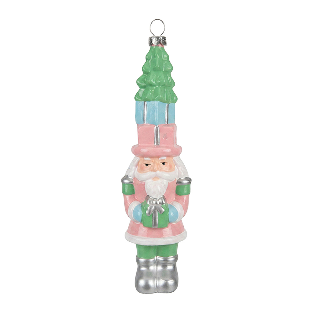 Christmas Bauble Pink Green 5x5x18 cm