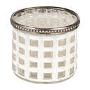 Glass Tea Light Houder White Ø 8x7 cm