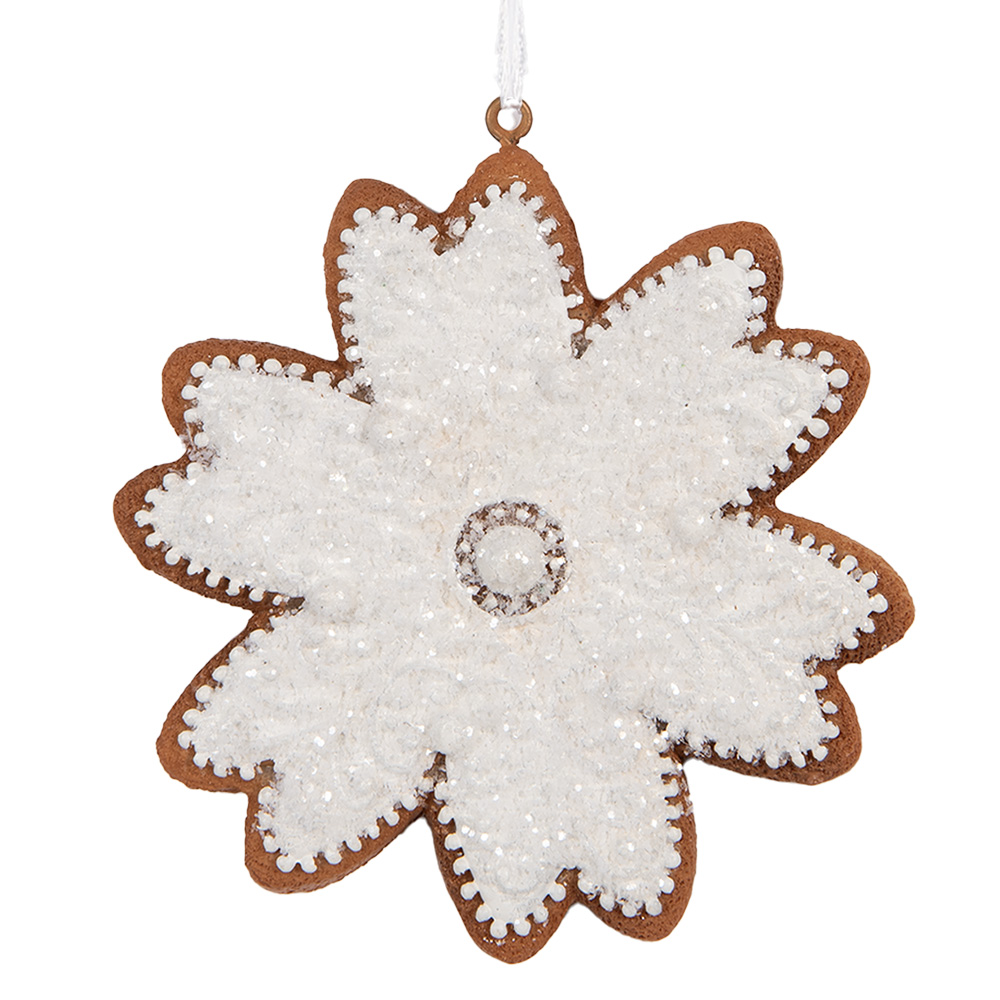 Decoratie hanger sneeuwvlok 9x1x10 cm