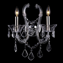 [5LL-CR133] Wandlamp kristal 2 lichts 30x18x37 cm E14/max 2x40W