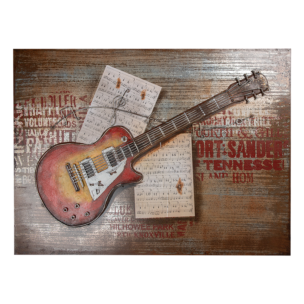 Wanddecoratie gitaar 100x5x75 cm