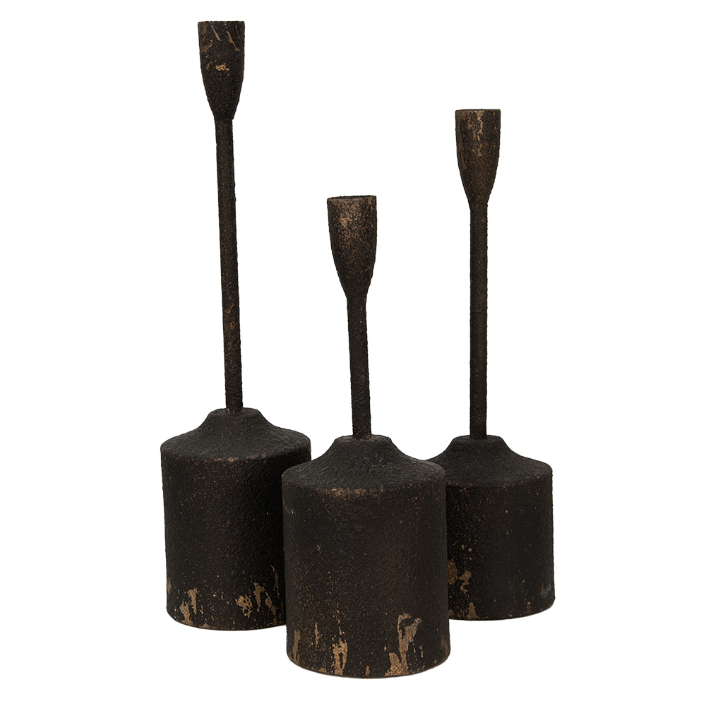 Kandelaar (set van 3) Ø 9x35 / Ø 9x30 / Ø 9x25 cm