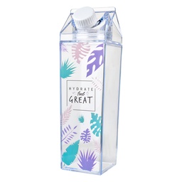 [65700] Trinkflasche Transparent Schwarz 6x6x20 cm / 500 ml