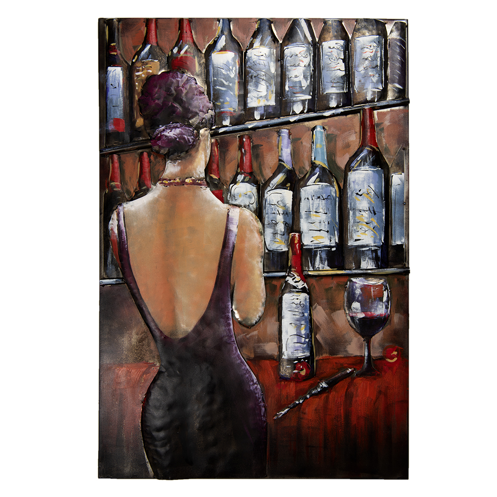 Wanddecoratie vrouw in bar 80x5x120 cm