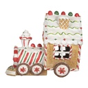 Weihnachtsdeko Lokomotive mit LED Braun Weiß 21x12x17 cm