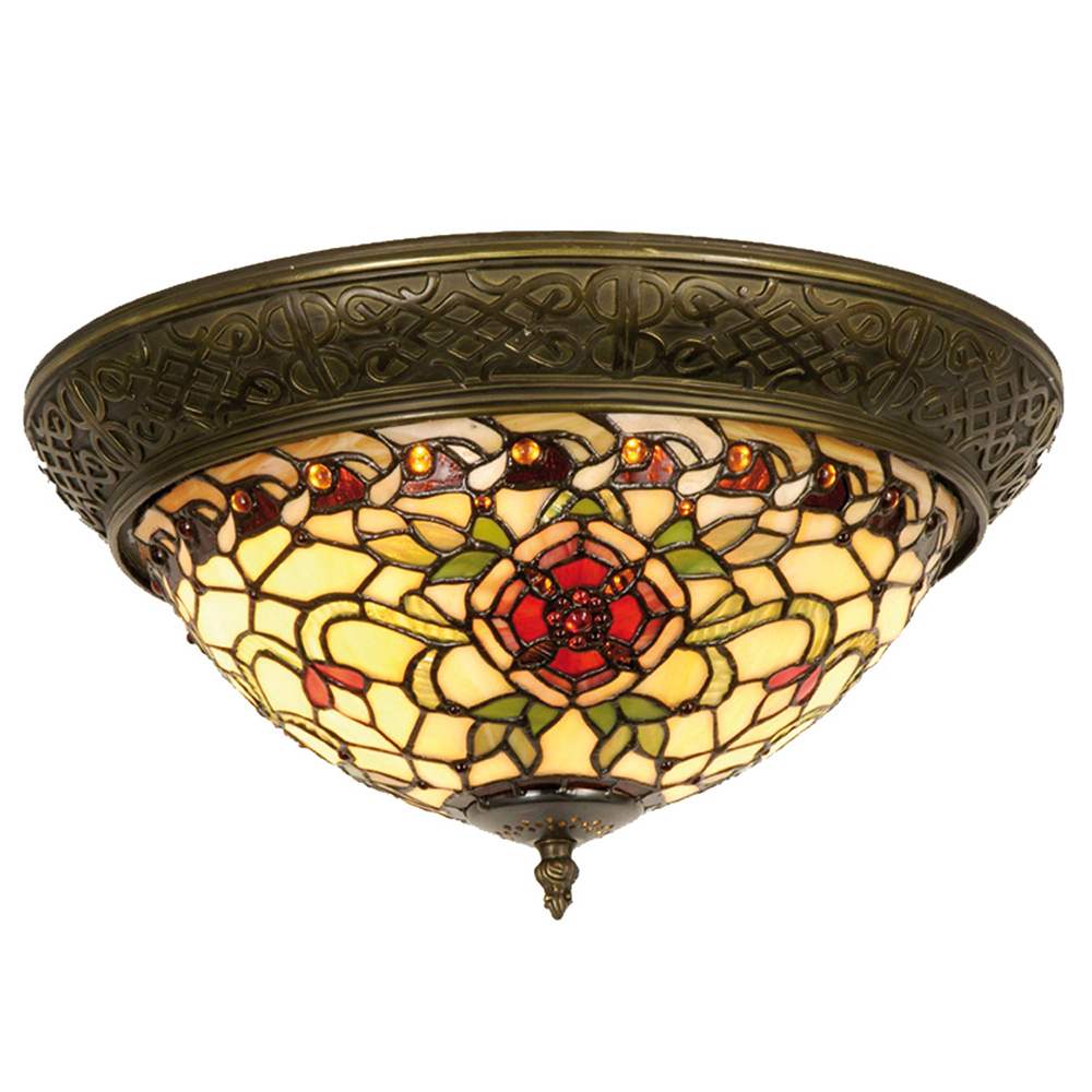 Ceiling Lamp Tiffany Red, Green Ø 38x19 cm E14/max 2x40W