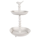 2-Tier Cake Stand White Ø 27x41 cm