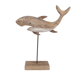 [6H2354] Decoratie walvis 34x8x39 cm