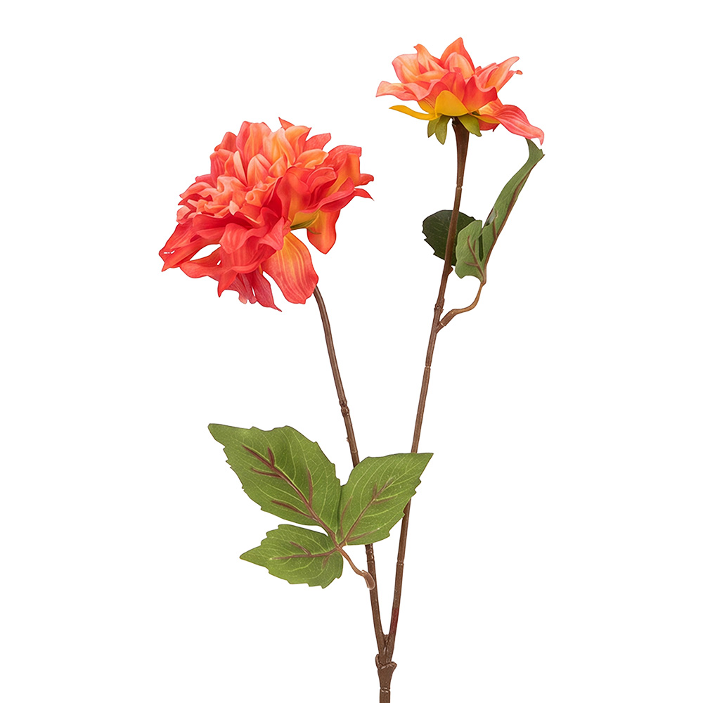 Branche de décoration avec fleurs Orange Vert 60 cm