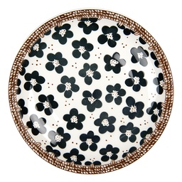 [6CEDP0170] Assiette pour le Petit Déjeuner Blanc Noir Ø 21x3 cm