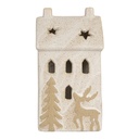 Dekoration Haus mit LED Beige 10x9x18 cm