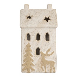 [6CE2176L] Décoration Maison avec LED Beige 10x9x18 cm