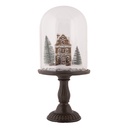 Cloche en Verre avec décoration LED Marron Ø 17x36 cm / 2xAAA